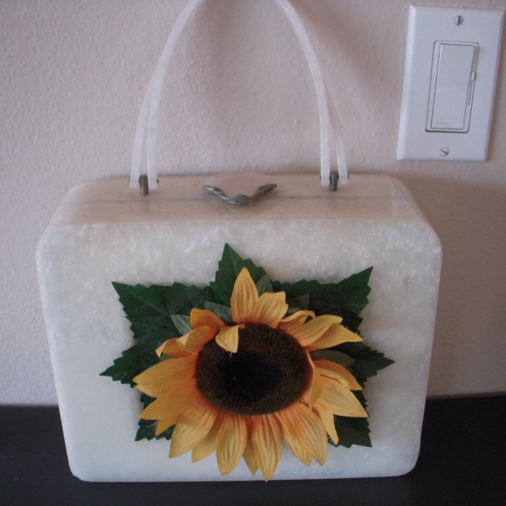 Vintage White Bakelite Purse